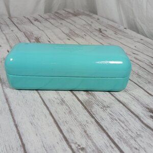 Tiffany & Co. Hard Shell Eyeglass Case Tiffany Blue Ext. Tan Suede Interior 6x2"